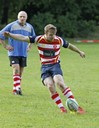 Ewan Stuart kicks for goal